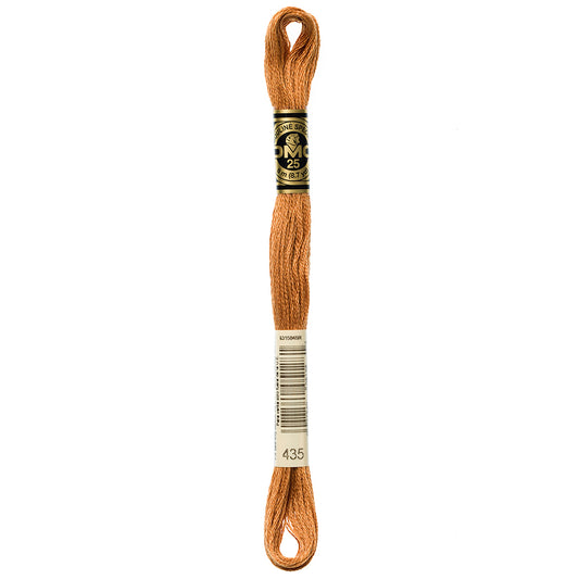 DMC cotton embroidery floss, 435 Very Light Brown, 8 m