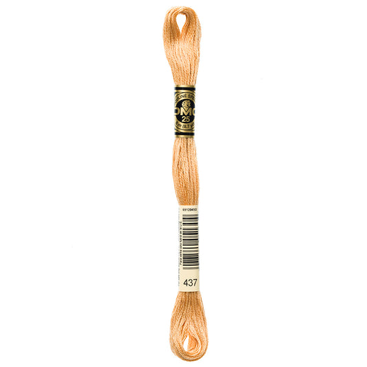 DMC cotton embroidery floss, 437 Light Tan, 8 m