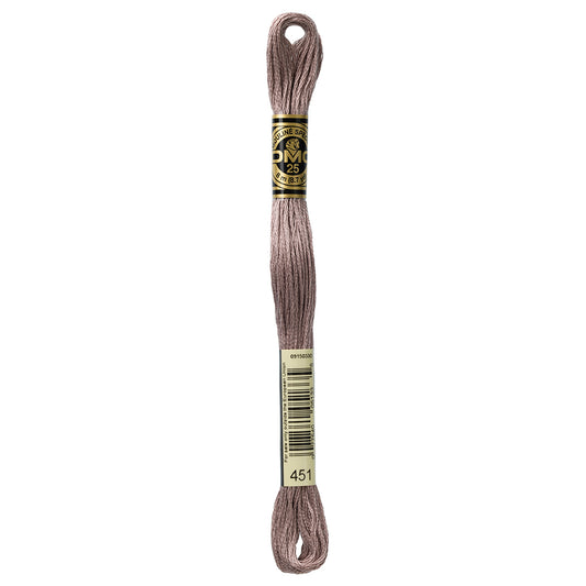 DMC cotton embroidery floss, 451 Dark Shell Gray, 8 m