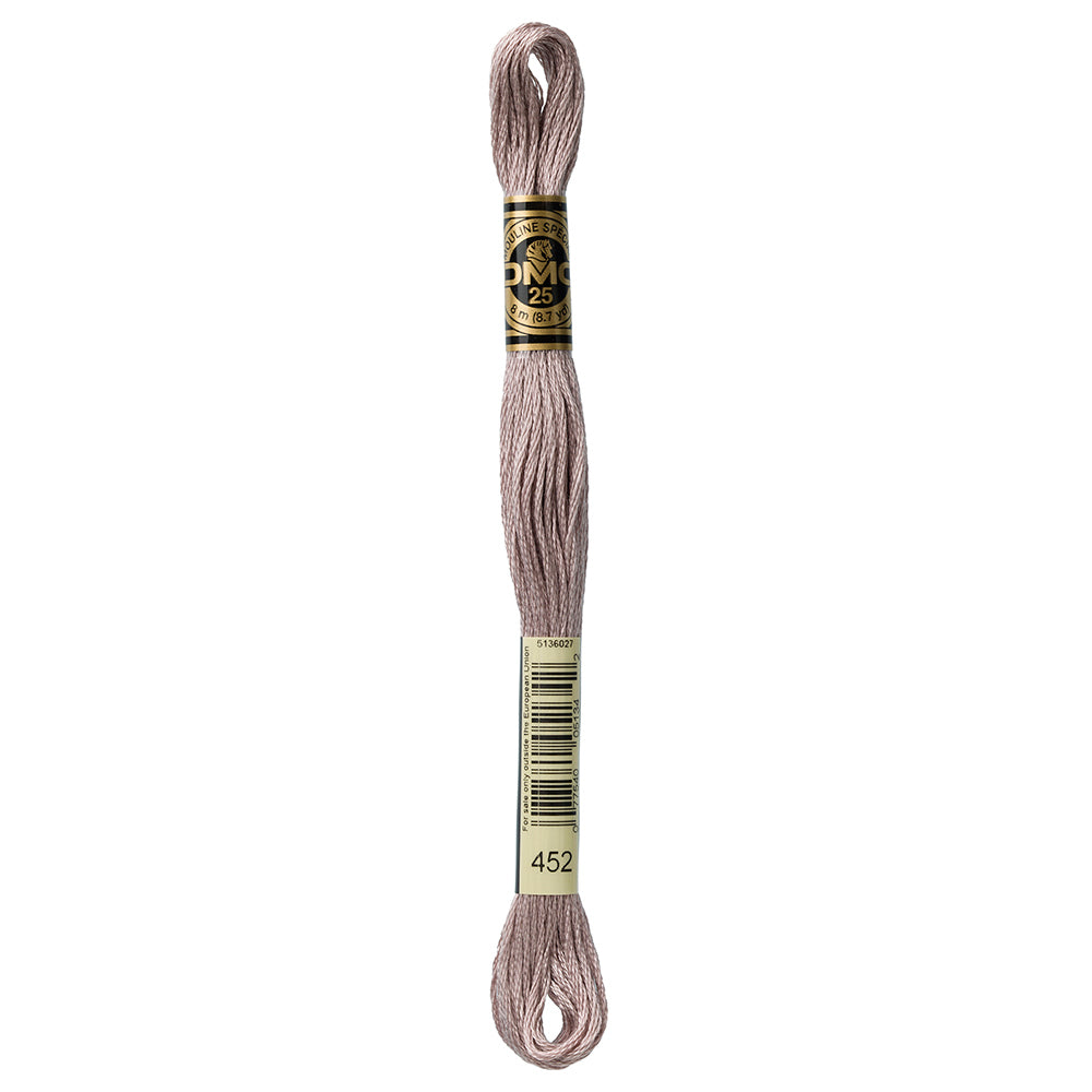 DMC cotton embroidery floss, 452 Medium Shell Gray, 8 m (8.7 yd)
