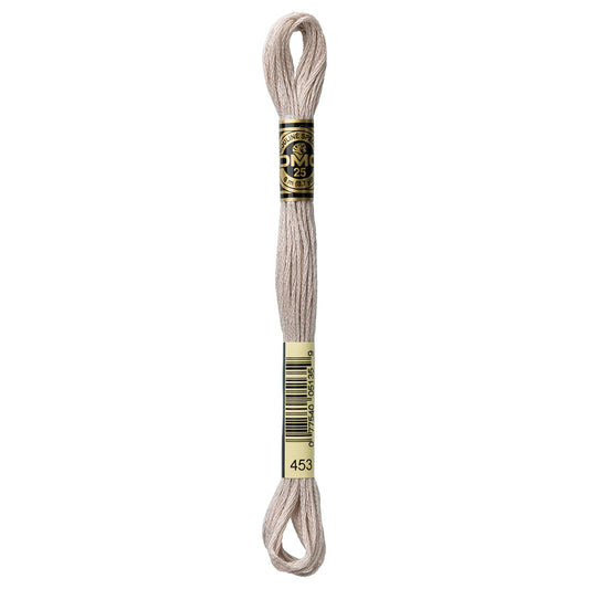 DMC cotton embroidery floss, 453 Light Shell Gray, 8 m