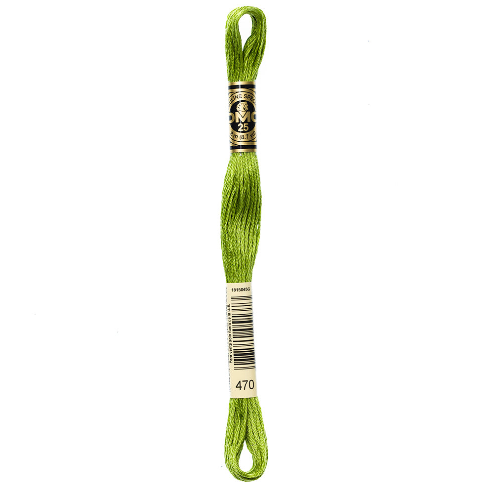 DMC cotton embroidery floss, 470 Light Avocado Green, 8 m (8.7 yd)