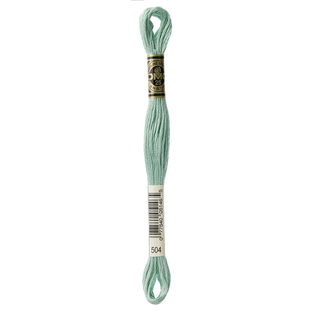 DMC 6-Strand Cotton Embroidery Floss 8 m Colour 504 Very Light Blue Green