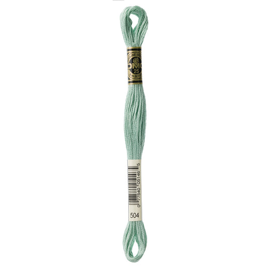 DMC cotton embroidery floss, 504 Very Light Blue Green, 8 m