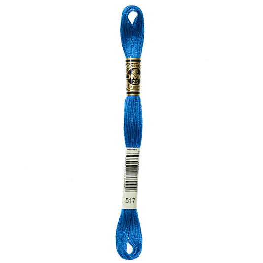 DMC 117 6-strand cotton embroidery floss, Colour 517 Wedgewood, 8 m