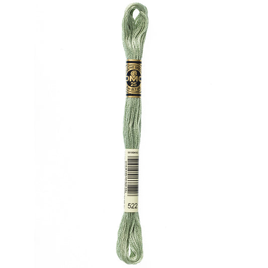DMC 117 6-strand cotton embroidery floss, Colour 522 Fern Green, 8 m