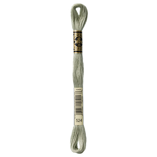 DMC 117 6-strand cotton embroidery floss, Colour 524 Very Light Fern Green, 8 m