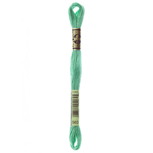 DMC 117 6-strand cotton embroidery floss, Colour 563 Light Jade, 8 m