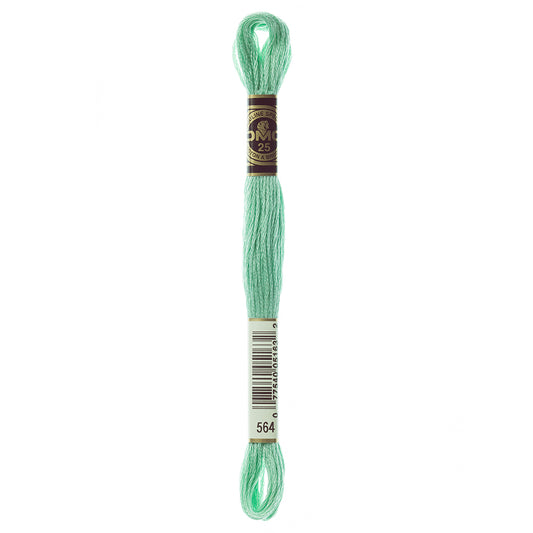DMC 117 6-strand cotton embroidery floss, Colour 564 Very Light Jade, 8 m