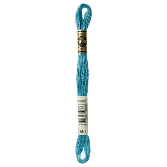 DMC cotton embroidery floss, Colour 597, 8 m