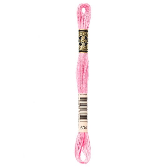 DMC cotton embroidery floss, Colour 604, 8 m