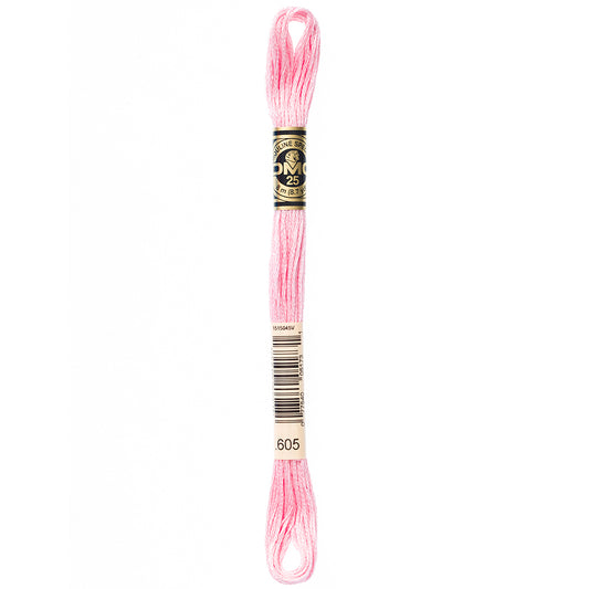 DMC cotton embroidery floss, Colour 605, 8 m