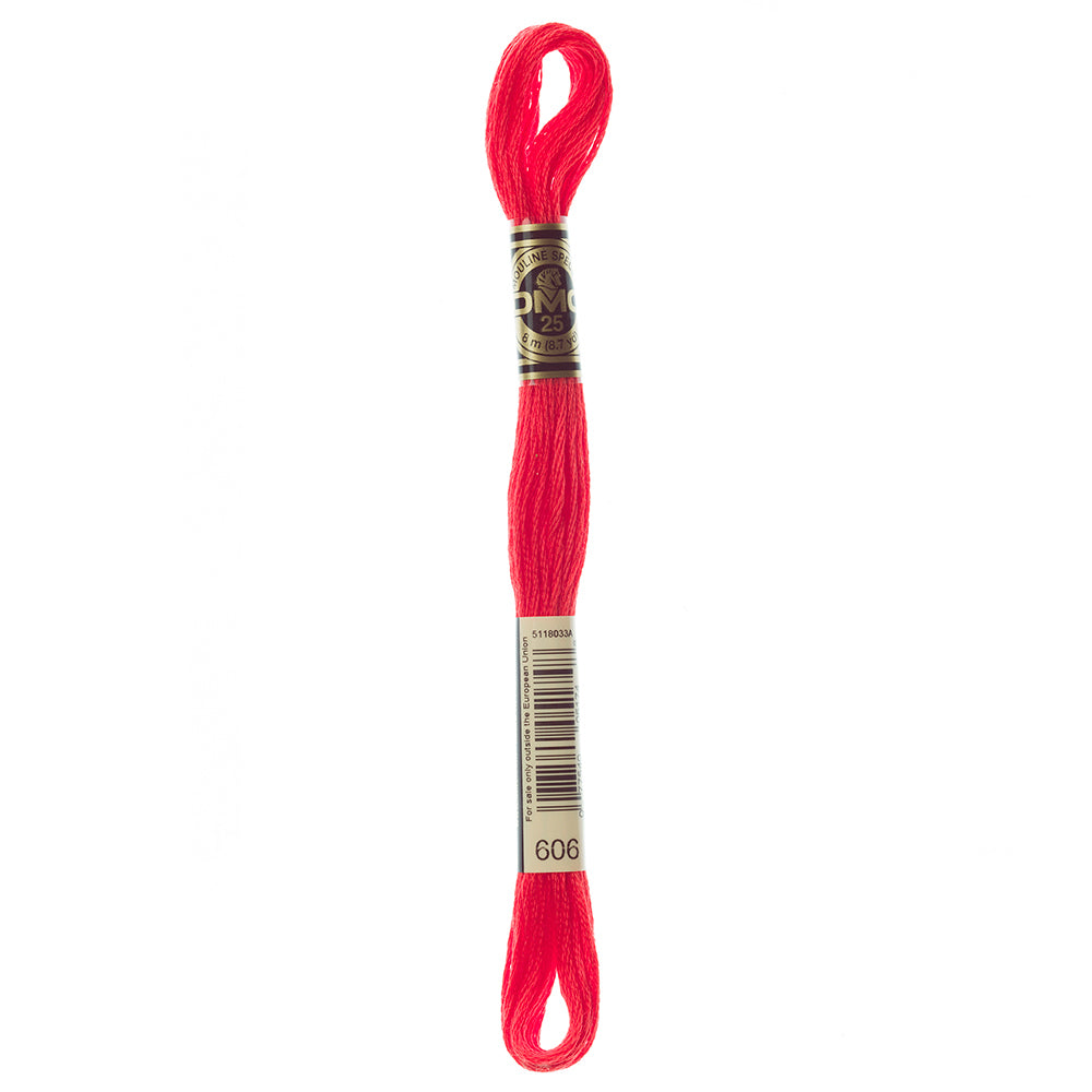 DMC Cotton 6-Strand Embroidery Floss, 8 m, Colour 606
