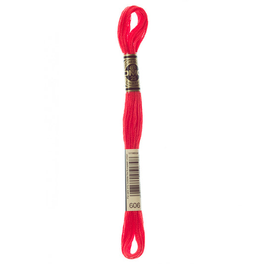 DMC cotton embroidery floss, Colour 606, 8 m