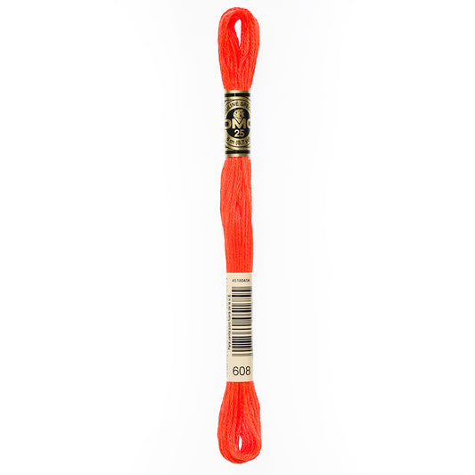 DMC cotton embroidery floss, Colour 608, 8 m