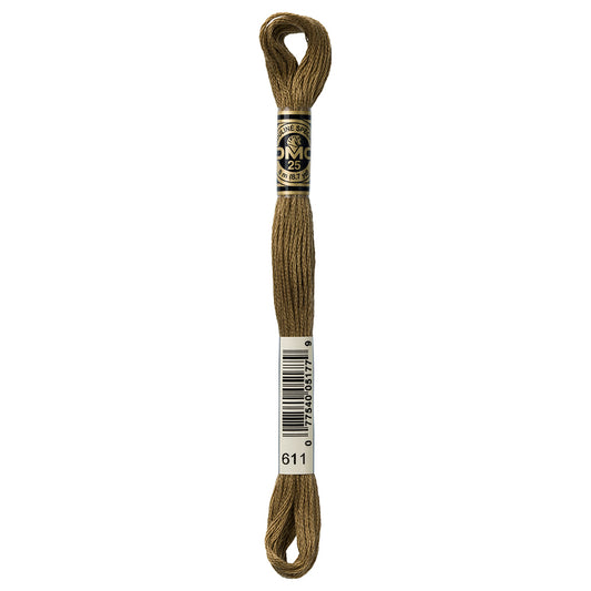 DMC cotton embroidery floss, Colour 611, 8 m