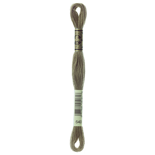 DMC cotton embroidery floss, Colour 640, 8 m