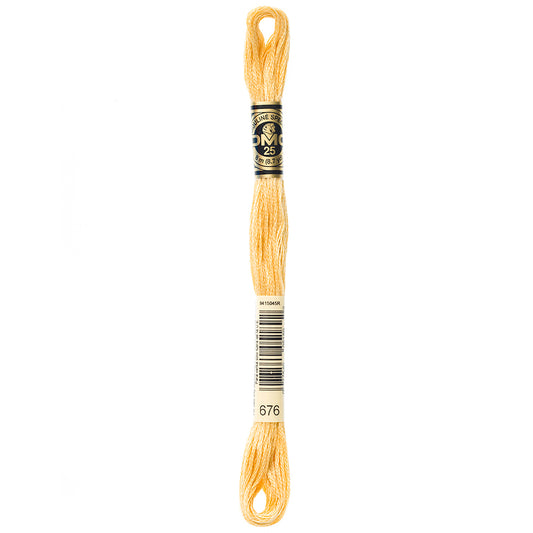 DMC 117 cotton embroidery floss, Shade 676, 8 m