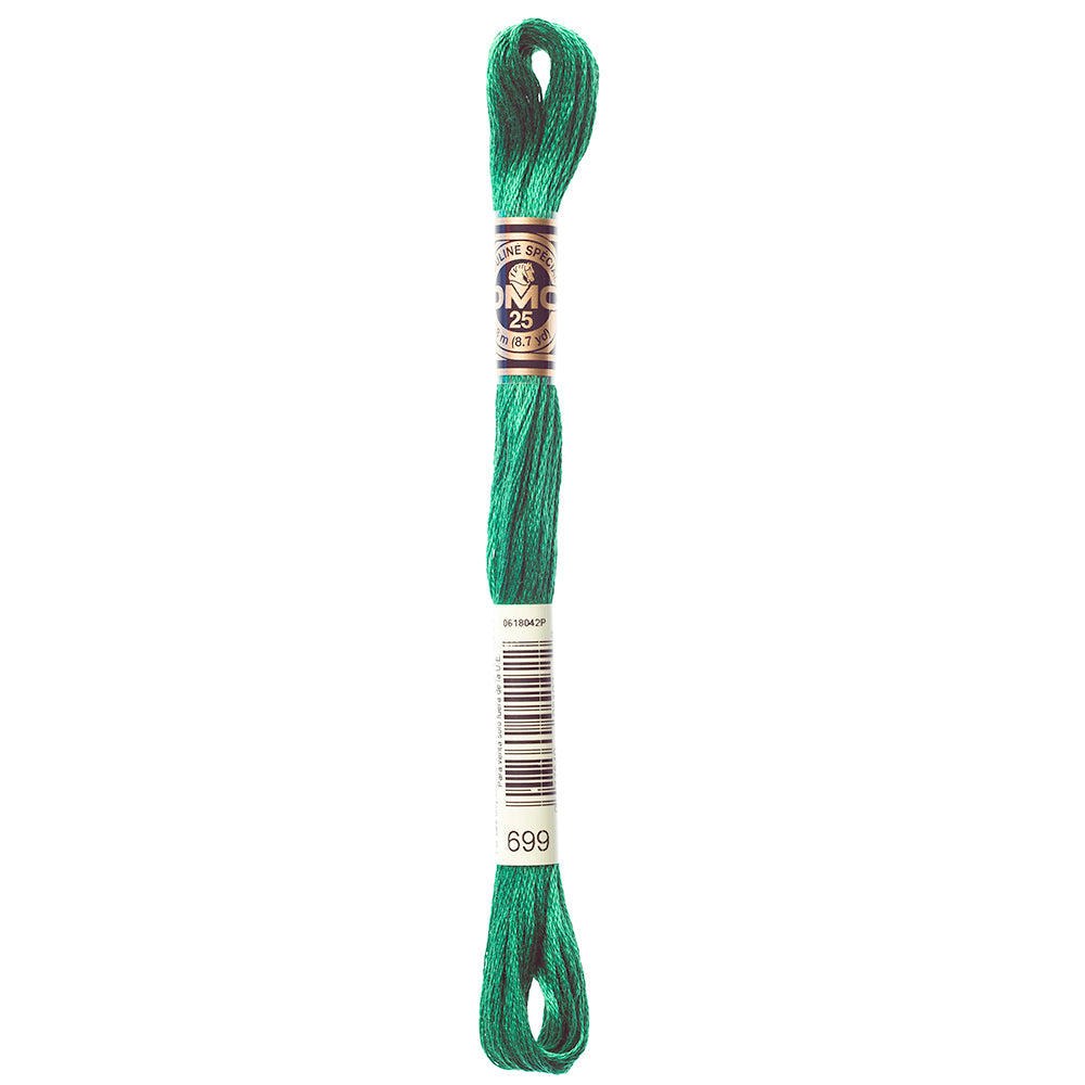 DMC 117 cotton embroidery floss, Shade 699, 8 m