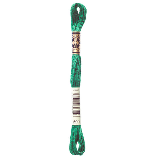 DMC 117 cotton embroidery floss, Shade 699, 8 m