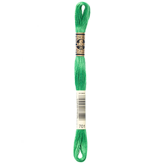 DMC 117 cotton embroidery floss, Shade 701, 8 m
