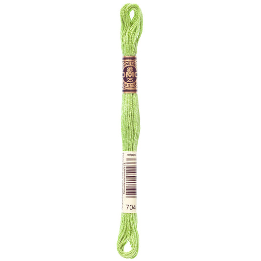 DMC 117 cotton embroidery floss, Shade 704, 8 m