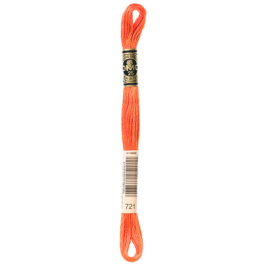 DMC 117 cotton embroidery floss, Shade 721, 8 m