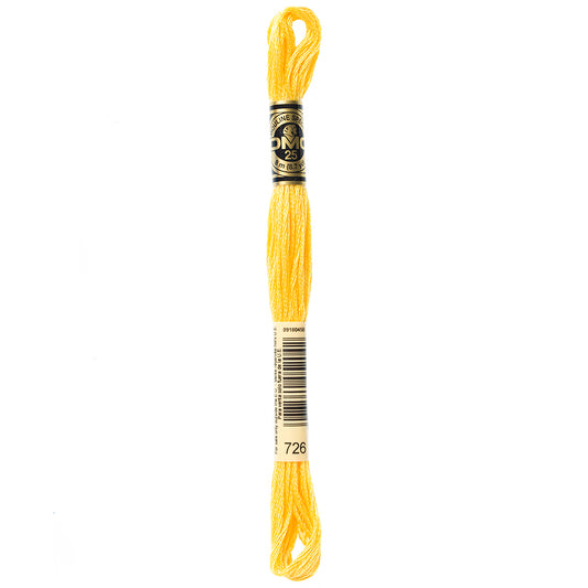 DMC 117 cotton embroidery floss, Shade 726, 8 m