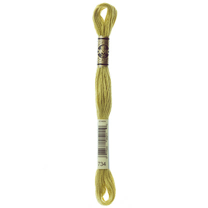 DMC #117 Cotton 6-Strand Floss 8 m - Light Olive Green (734)