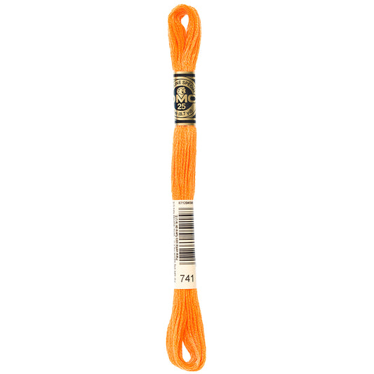 DMC #117 Cotton 6-Strand Floss 8 m - Medium Tangerine (741)