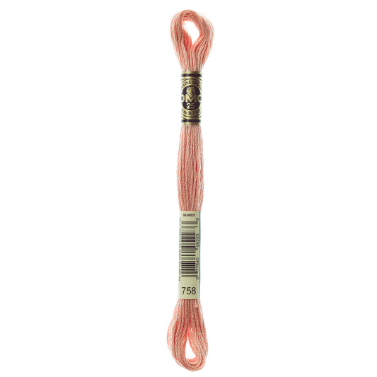 DMC 117 6-strand cotton embroidery floss, Very Light Sea Green 758, 8 m