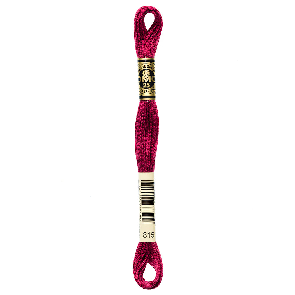DMC 117 6-strand cotton embroidery floss, 815 Medium Garnet, 8 m (8.7 yd)