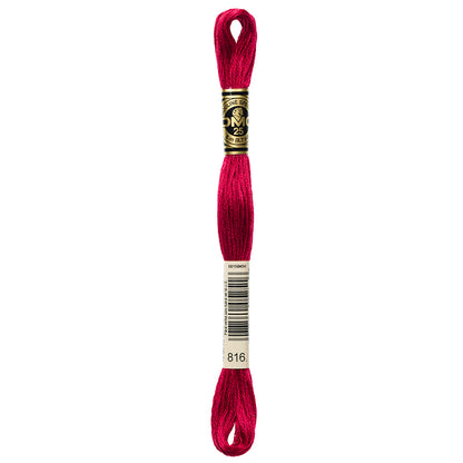DMC 117 6-strand cotton embroidery floss, 816 Garnet, 8 m (8.7 yd)
