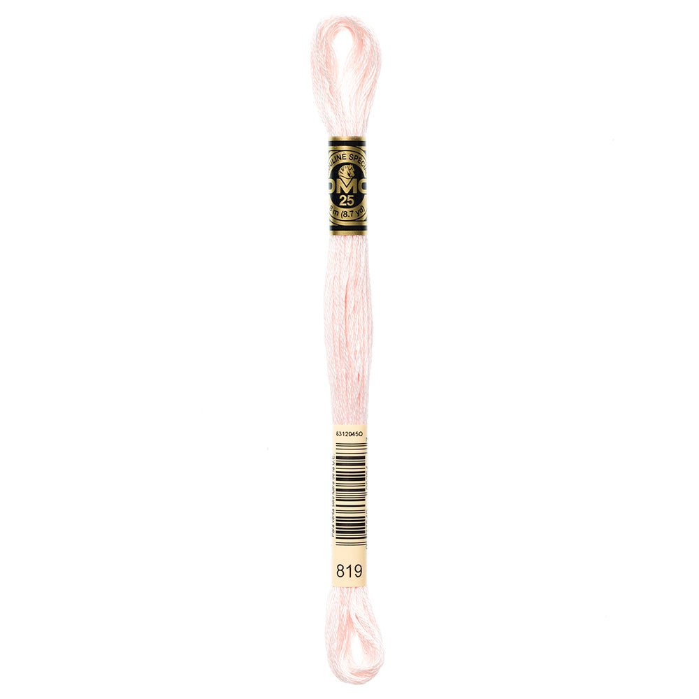 DMC 117 6-strand cotton embroidery floss, 819 Light Baby Pink, 8 m (8.7 yd)
