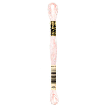 DMC 117 6-strand cotton embroidery floss, 819 Light Baby Pink, 8 m (8.7 yd)