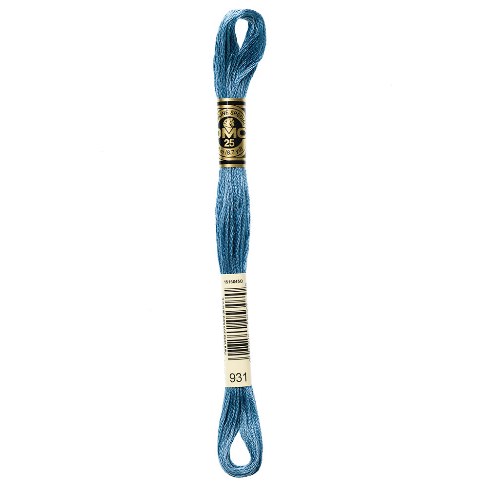 DMC 117 6-Strand Cotton Embroidery Floss 8 m - 931 Medium Antique Blue