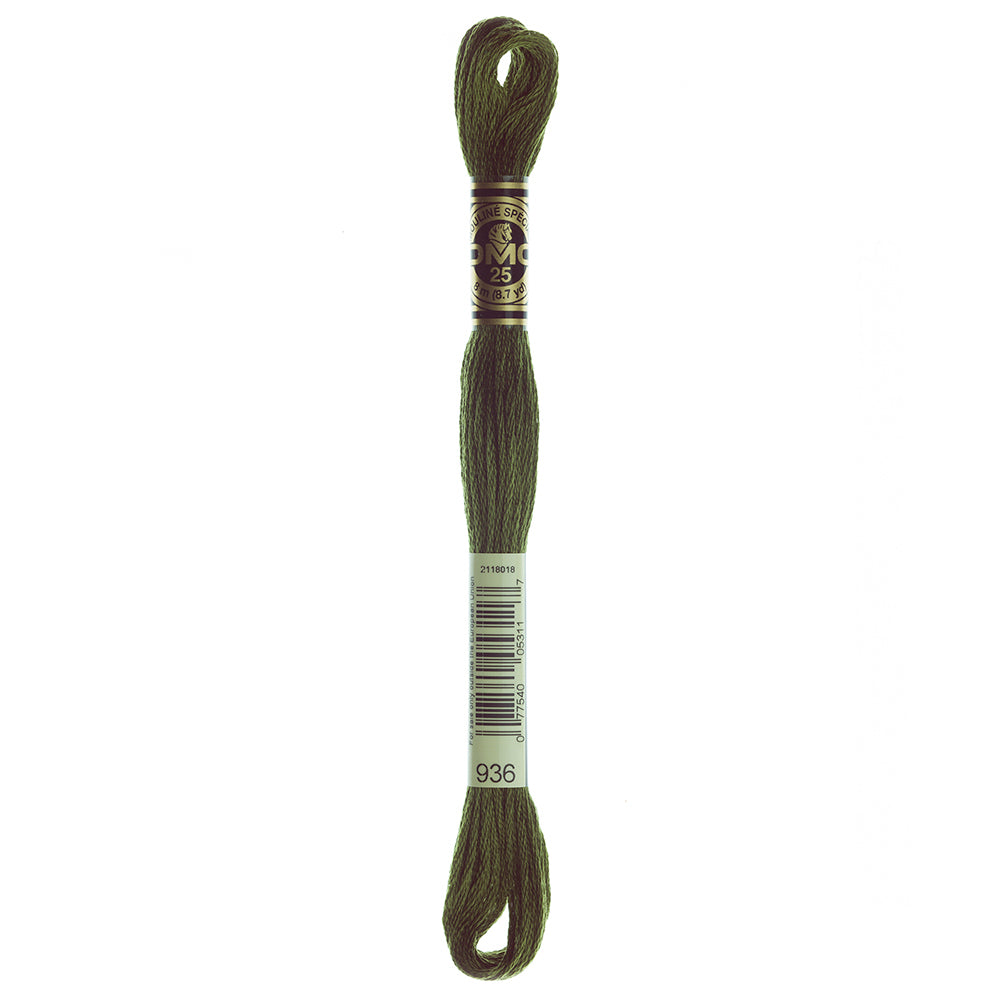 DMC 117 6-Strand Cotton Embroidery Floss 8 m - 936 Very Dark Avocado Green