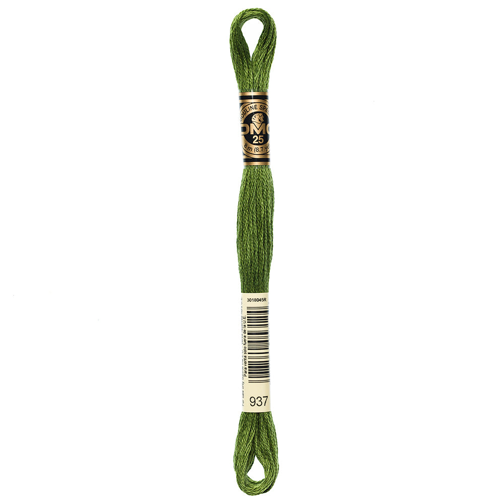 DMC 117 6-strand cotton embroidery floss, 937 Medium Avocado Green, 8 m (8.7 yd)