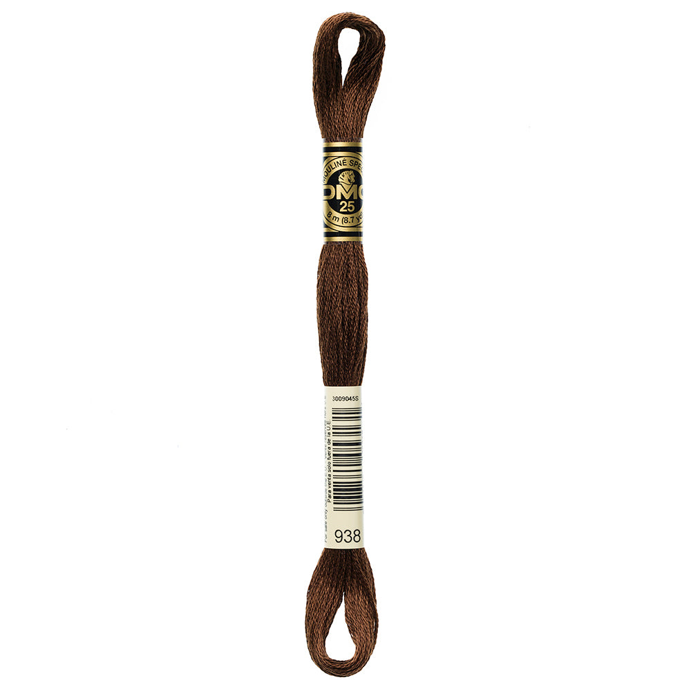 DMC 117 6-Strand Cotton Embroidery Floss 8 m - 938 Ultra Dark Coffee Brown