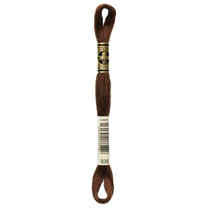 DMC 117 6-Strand Cotton Embroidery Floss 8 m - 938 Ultra Dark Coffee Brown
