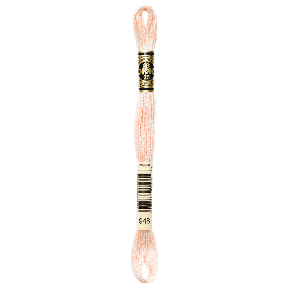 DMC 117 6-strand cotton embroidery floss, 948 Very Light Peach, 8 m (8.7 yd)