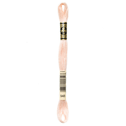 DMC 117 6-strand cotton embroidery floss, 948 Very Light Peach, 8 m (8.7 yd)