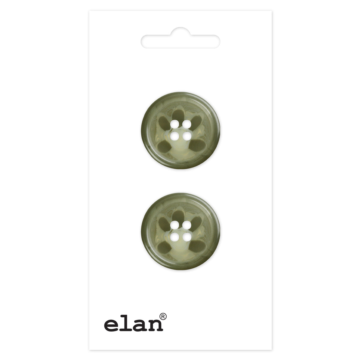 ELAN 4-Hole Button — 28 mm (1 1/8 in.) — 2 Count - packaged product view