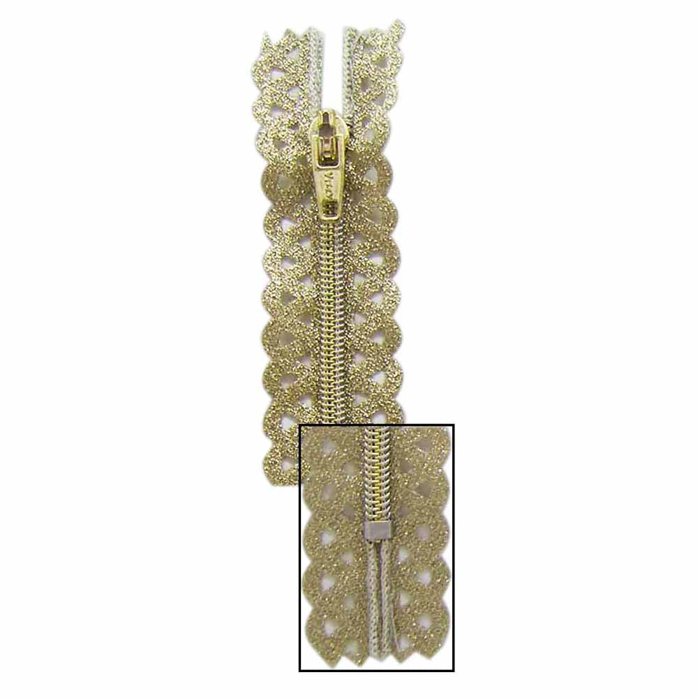 VIZZY Metallic Closed-End Zipper 30 cm (12 in) Metallic Gold 1725