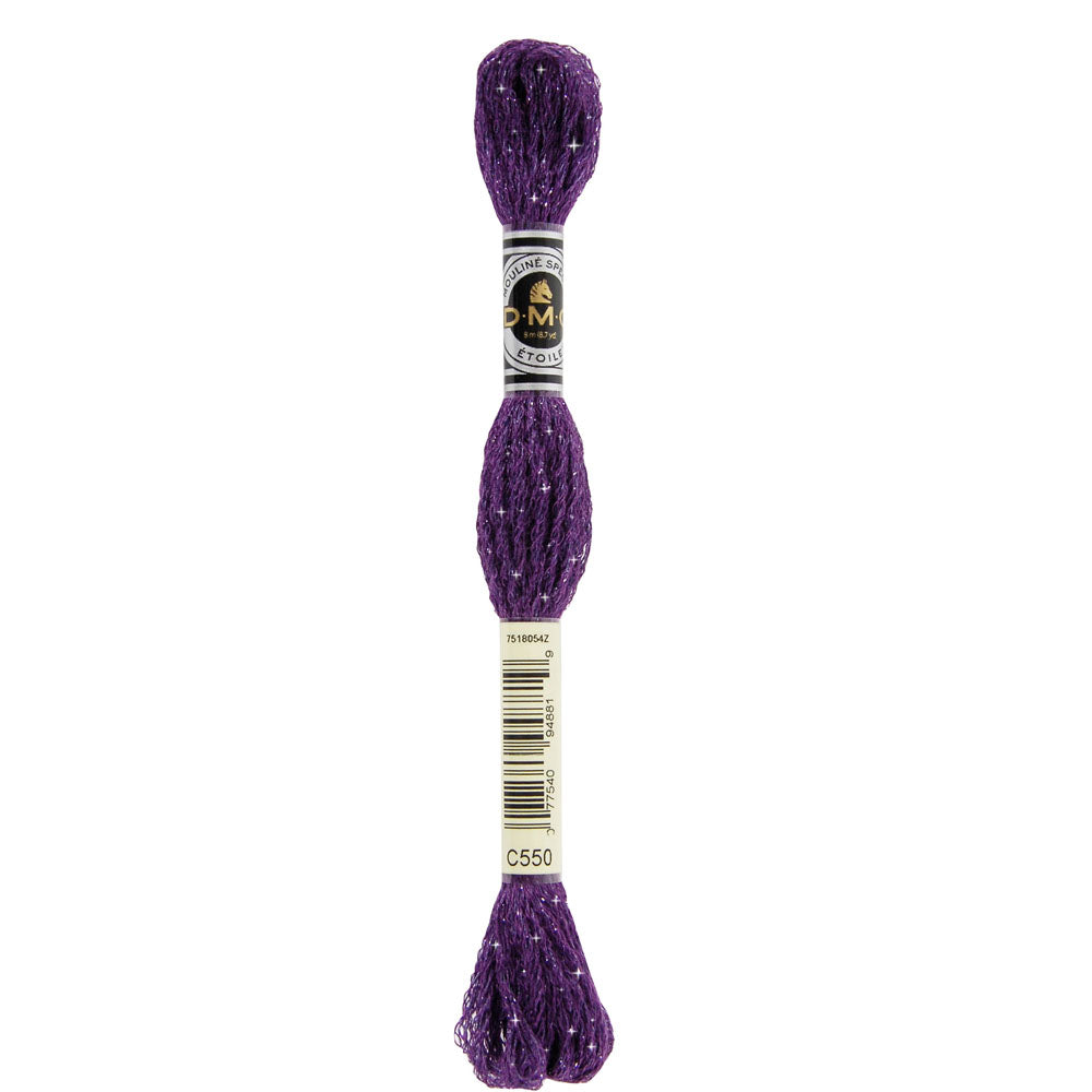 DMC Mouliné Étoile Shimmer Embroidery Floss, 8 m - C554 Light Violet