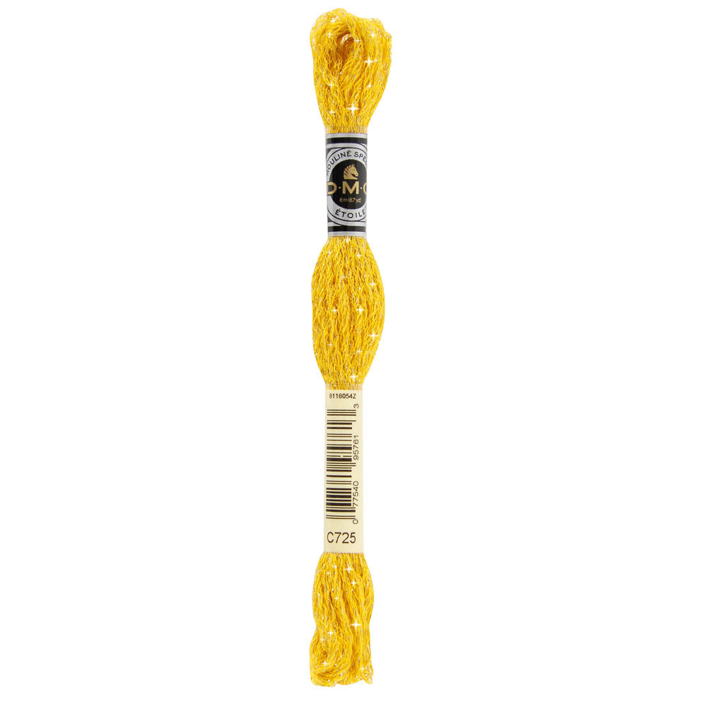 DMC Mouliné Étoile Shimmer Embroidery Floss, 8 m - C725 Medium Light Topaz