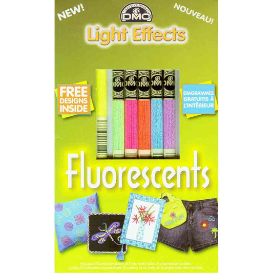 DMC Light Effects fluorescent floss 6-pack with pattern booklet