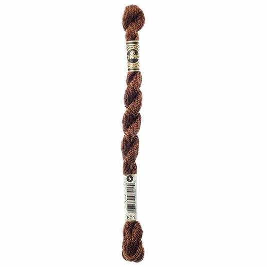 DMC non-divisible Pearl Cotton Size 5 thread, Colour 801, 25 m (27.3 yd)
