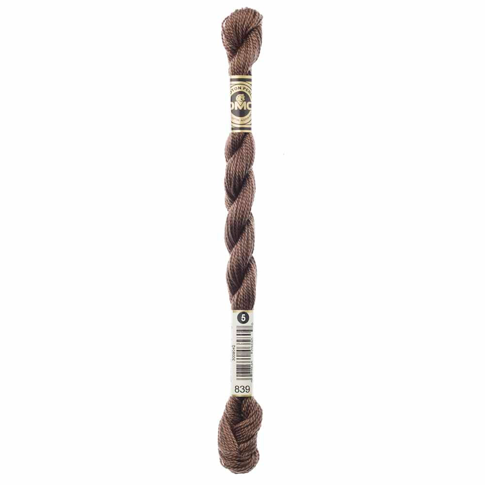 DMC Perle Cotton Thread Size 5 25 m, Colour 839