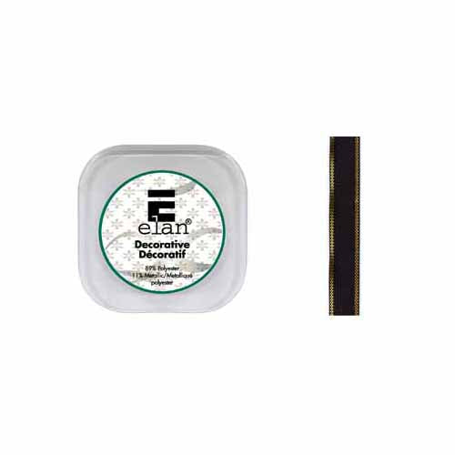 ELAN Metallic Stripes Ribbon 12 mm × 5.5 m, Navy/Gold
